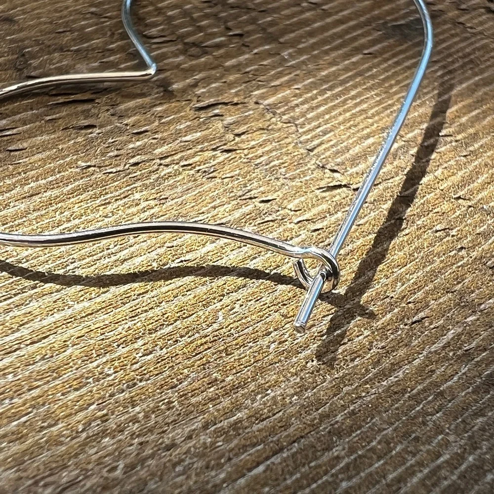 Artful Heart Hoops Modern-chic Silver-tone - Picture 2 of 6